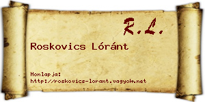 Roskovics Lóránt névjegykártya