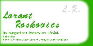 lorant roskovics business card