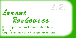 lorant roskovics business card